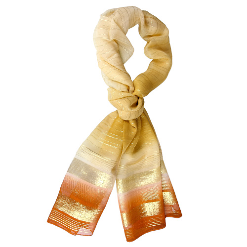 Schal aus Seide, Seidenschal, 55x165cm, gelb, rot, gold, 4743